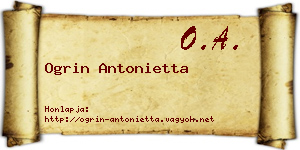 Ogrin Antonietta névjegykártya